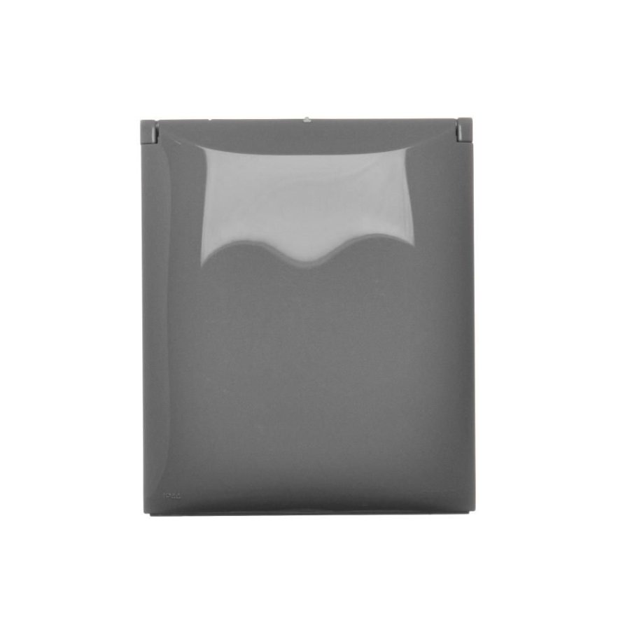 Simon Aquaclick quadruple socket outlet with SCHUKO earthing - IP44 version - flap in colour of the cover, 16A, Screw, dark grey