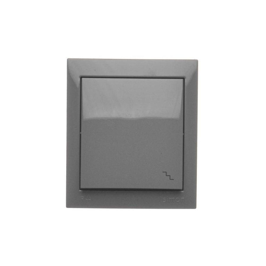 Simon Aquaclick splash-proof two-way switch with indicator light, IP44, 16AX, dark grey