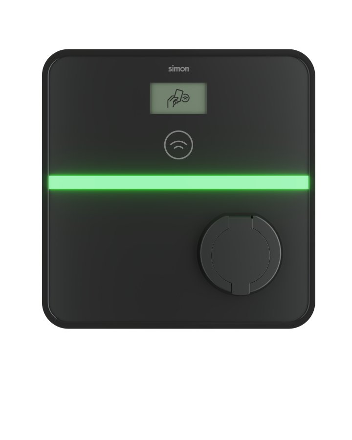 Made-to-order product, electric vehicle charging station, Simon Xenon, wall mounted, 3-phase, 32A, 22000W, Type 2 socket outlet, RFID, MID, 4G/LTE modem (optional), 40A, C type circuit breaker 30mA, A type earth leakage circuit breaker, Ethernet + RS-485
