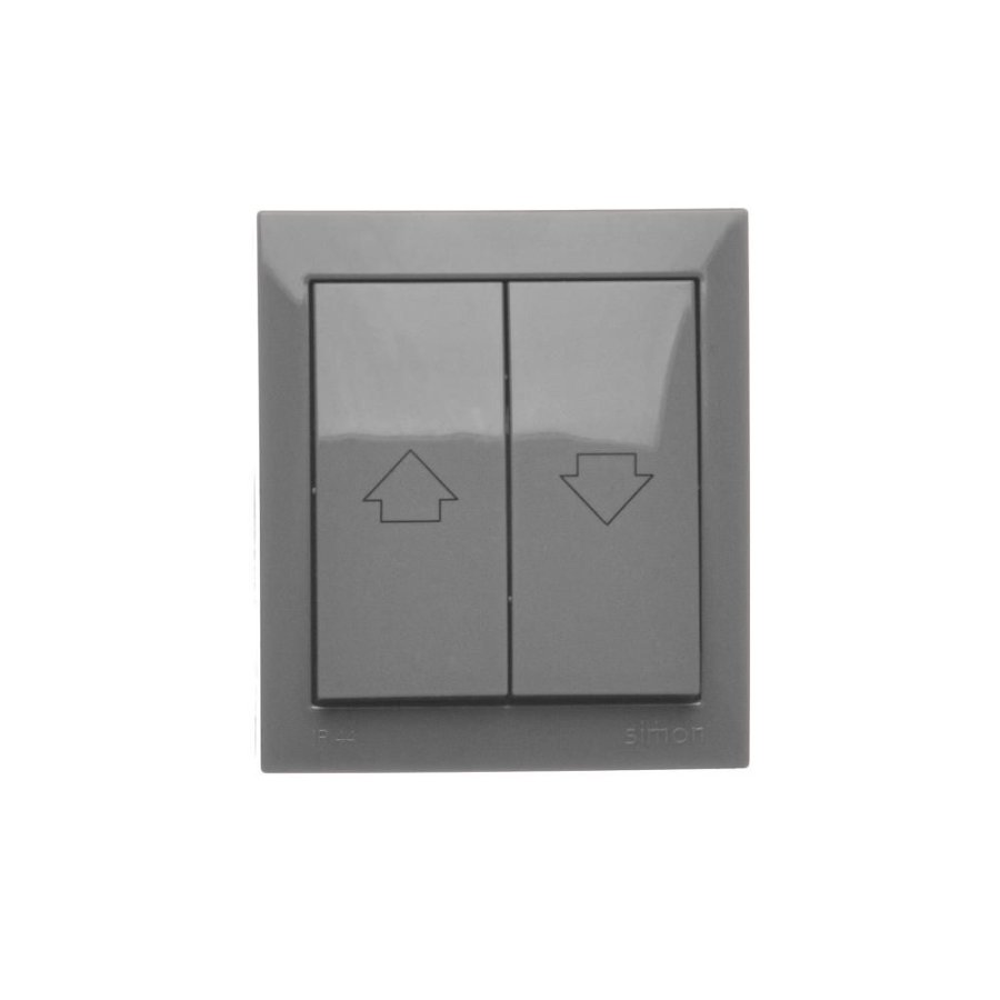 Simon Aquaclick splash-proof roller blind push button, 10AX, dark grey