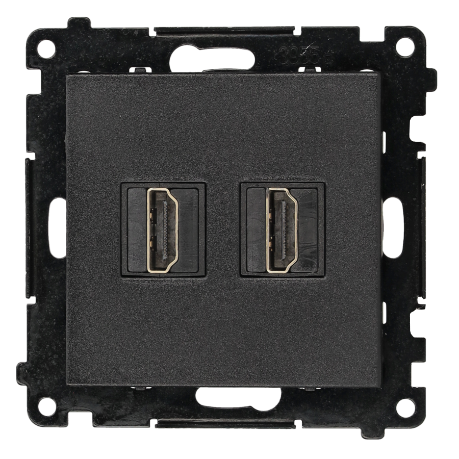 Simon 55 HDMI double socket, module, HDMI Standard: HDMI 2.1, black matt