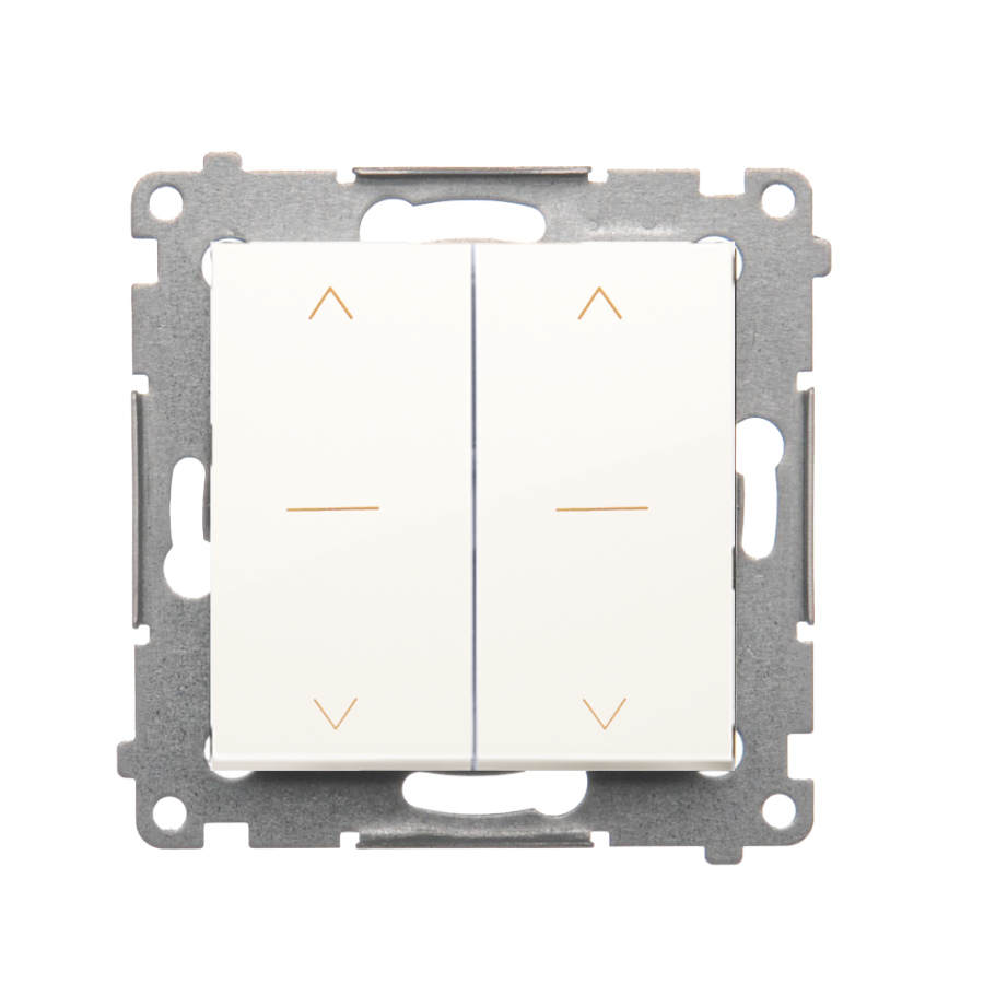 Simon 54 double roller shutter button (1-0-2), 10A, white