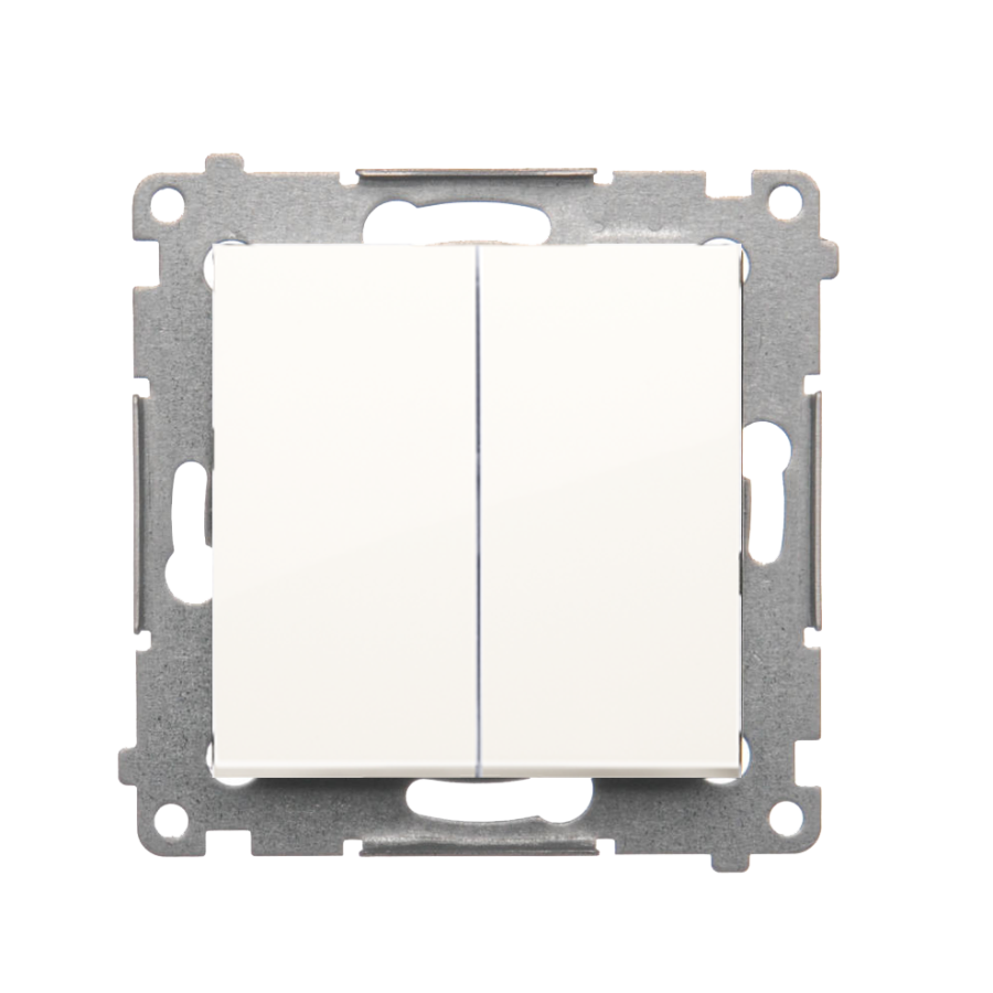 Simon 54 quadruple push button, (module), 10AX, 10A, quick connection, white