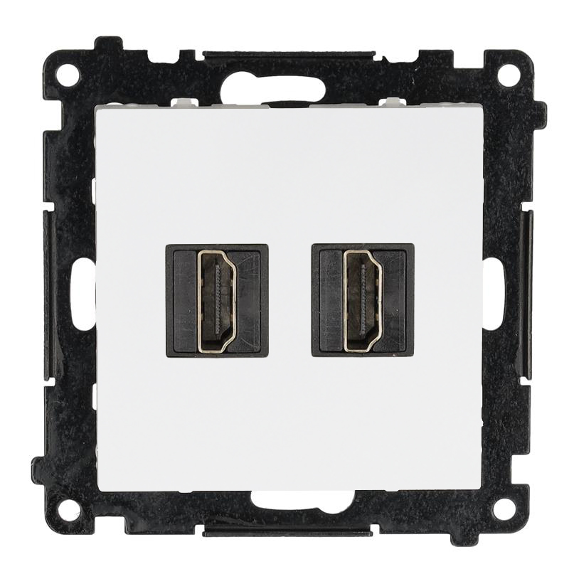 Simon 55 HDMI double socket, module, HDMI Standard: HDMI 2.1, white matt