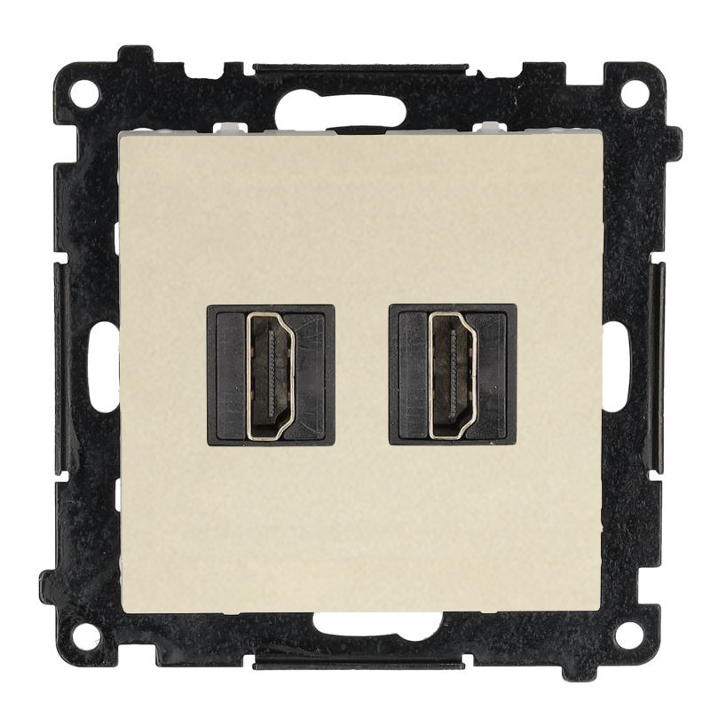 Simon 55 HDMI double socket, module, HDMI Standard: HDMI 2.1, champagne matt