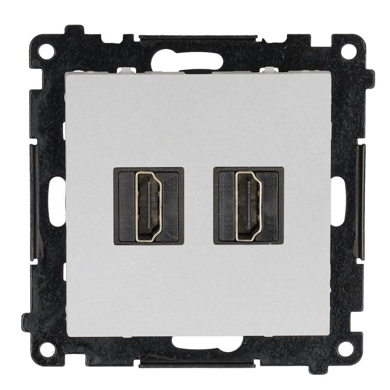 Simon 55 HDMI dviguba jungtis, modulis, HDMI standartas: HDMI 2.1, matinis aliuminis