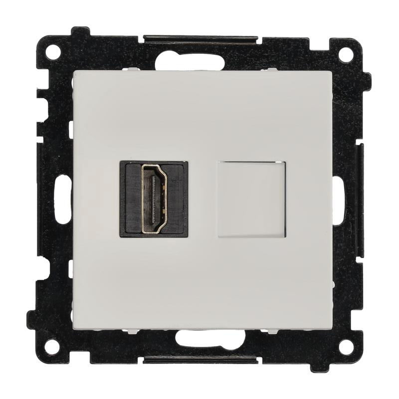 Simon 55 HDMI single socket, module, HDMI Standard: HDMI 2.1, light gray matt