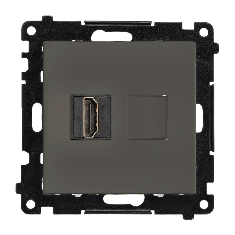 Simon 55 viena HDMI jungtis, modulis, HDMI standartas: HDMI 2.1, matinis grafitas
