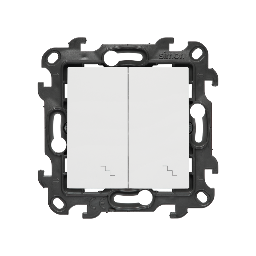 Double two-way switch, (module), Simon 24, IP20/IP44, 10AX, white
