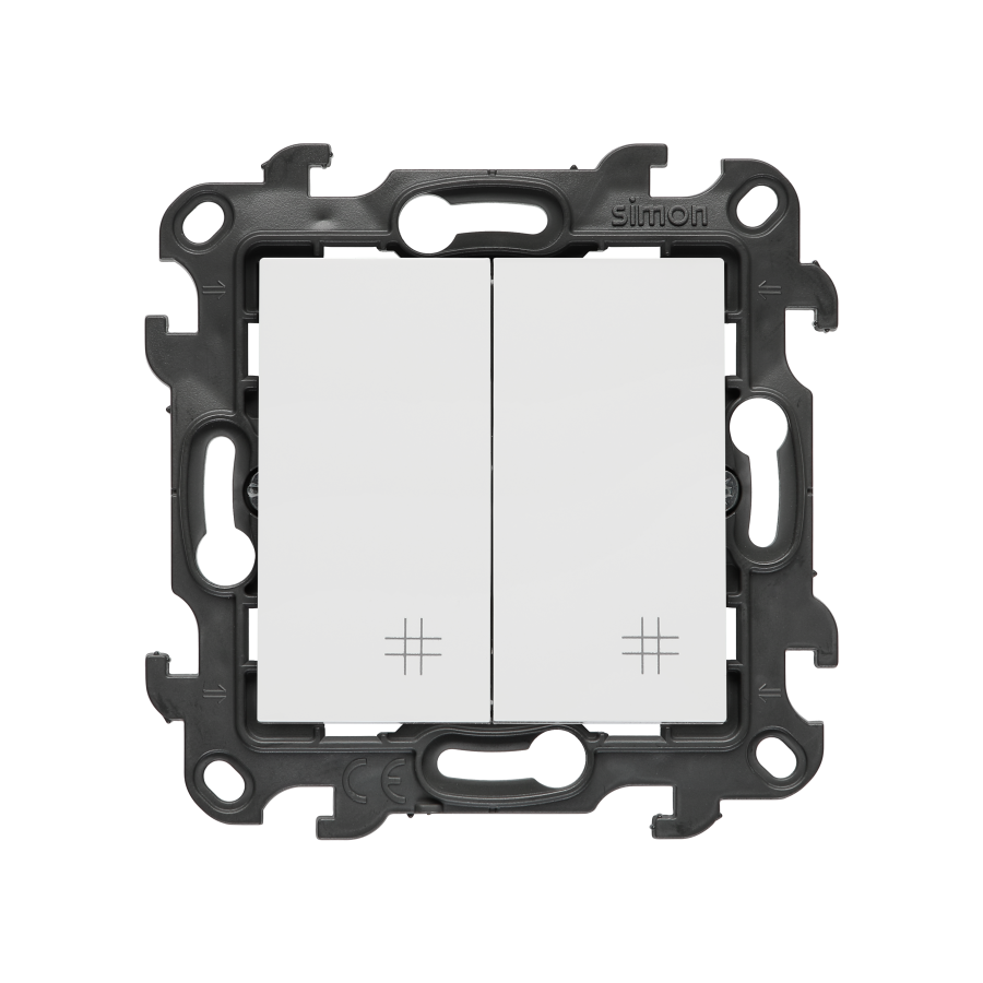 Double intermediate switch, (module), Simon 24, IP20, 10AX, white