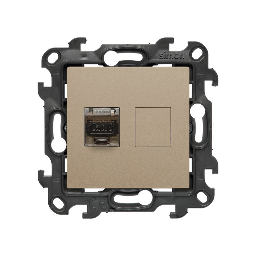 Single IT socket RJ45 category 6, (module), Simon 24, IP20, champagne matt