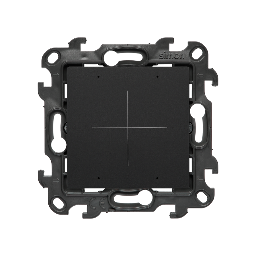 Electronic switch 4-fold, (module), Simon 24, 16A Single-pole 6 A, IP20, black matt