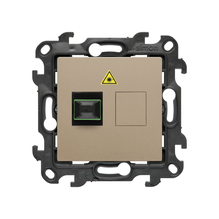 SC/APC double fiber optic sockets - SC/APC single fiber optic socket, (module), Simon 24, IP20, champagne matt