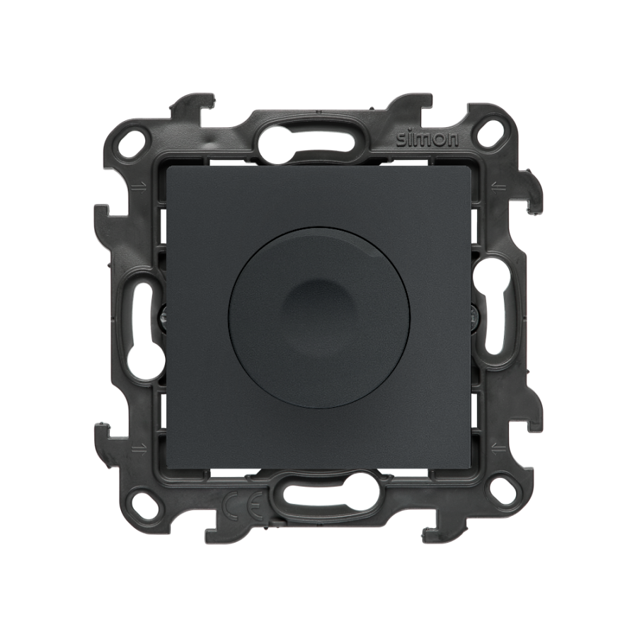 Dimmer for dimmable LED's, rotary-push, 1 pole, (module), Simon 24, IP20, graphite mat
