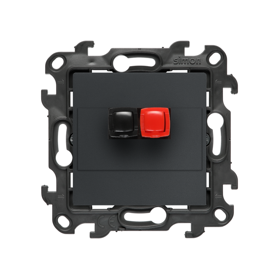 Single loudspeaker socket outlet, (module), Simon 24, IP20, graphite mat