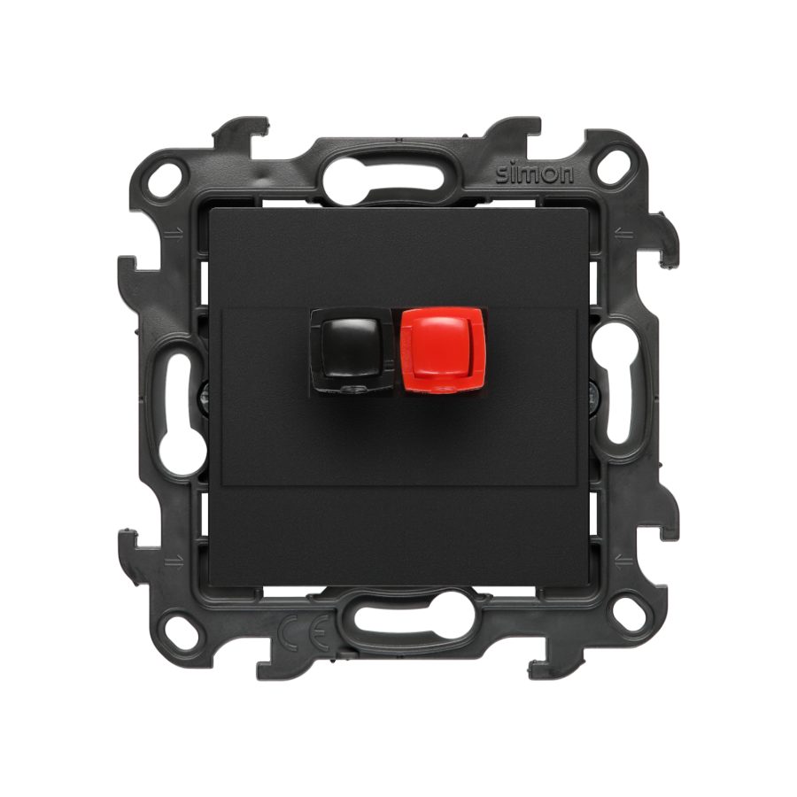 Single loudspeaker socket outlet, (module), Simon 24, IP20, black matt