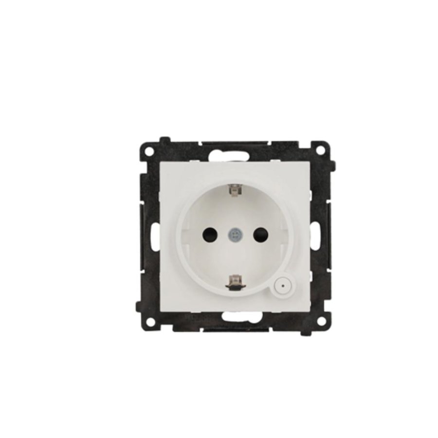 Simon 55 GO earthed socket with built-in energy measurement, smartphone controlled [Wi-Fi] – SOCKET, Schuko, 250V, 16A, module, white matt