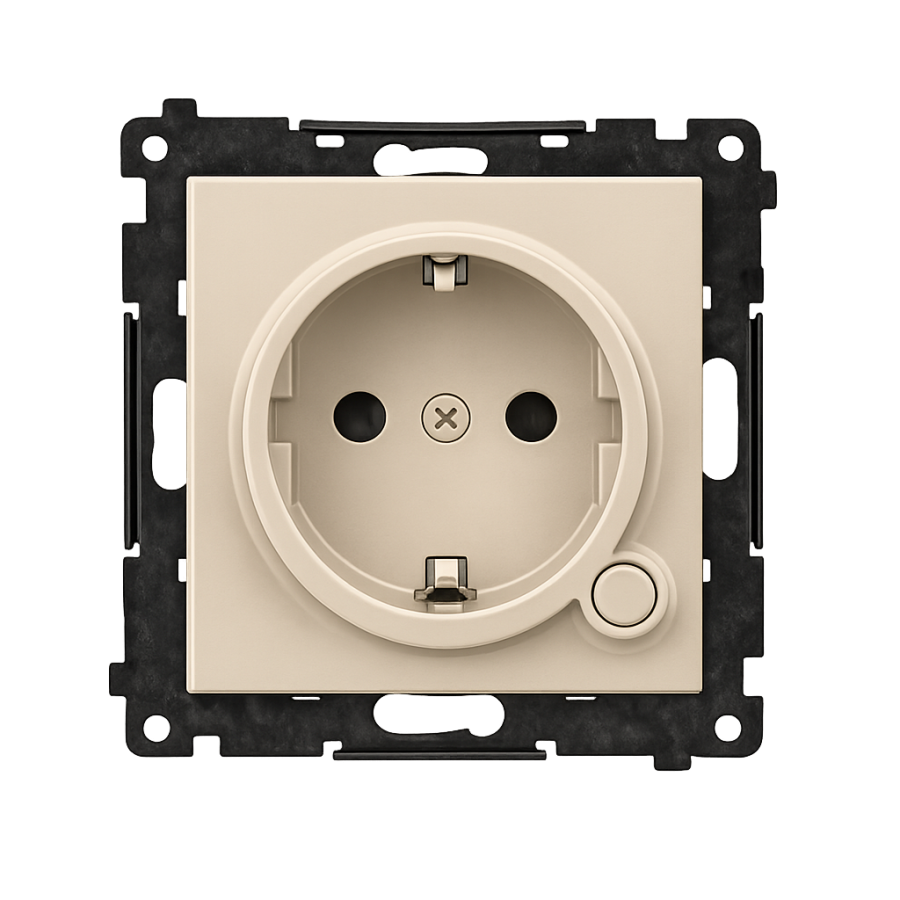 Simon 55 GO earthed socket with built-in energy measurement, smartphone controlled [Wi-Fi] – SOCKET, Schuko, 250V, 16A, module, champagne matt