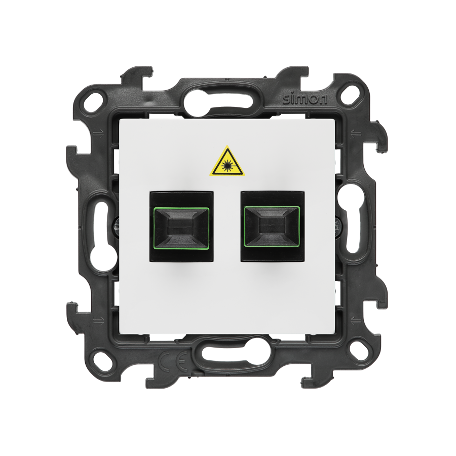 SC/APC double fiber optic sockets, (module), Simon 24, IP20, white