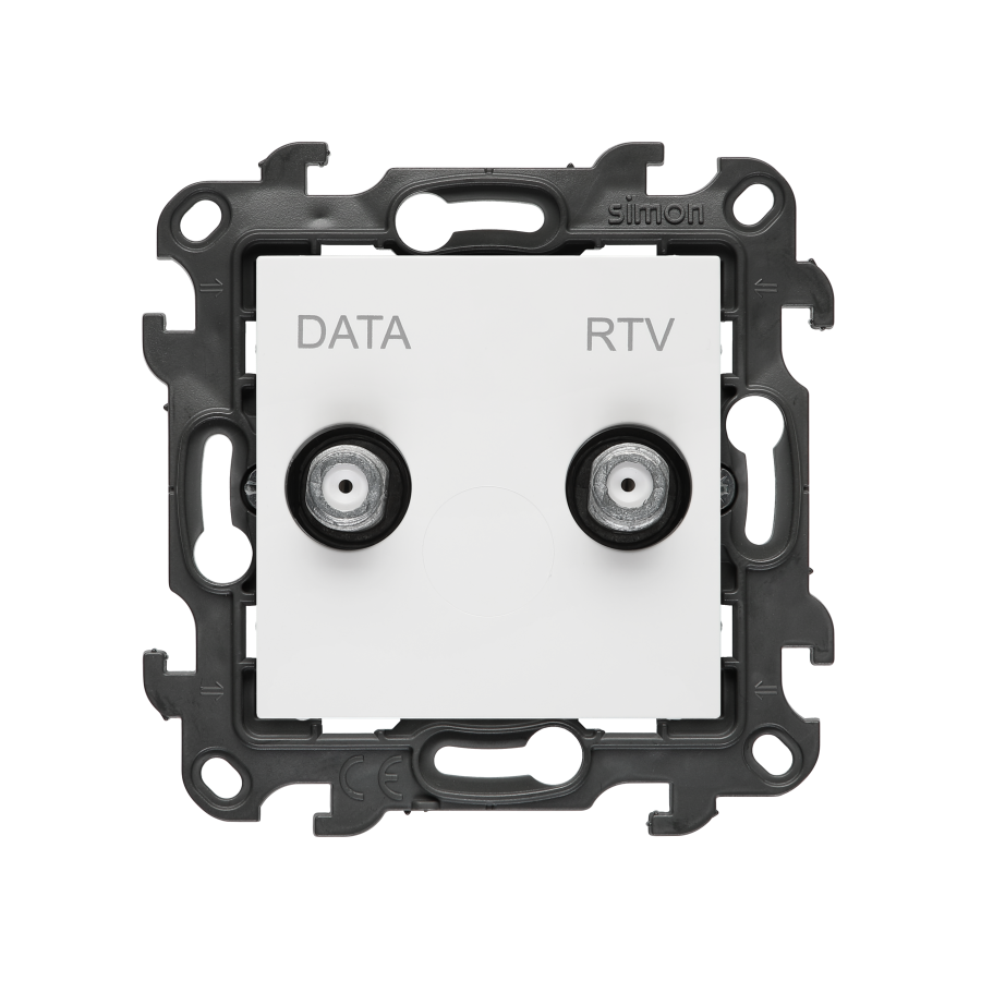 TV-DATA final aerial socket, (module), Simon 24, IP20, white