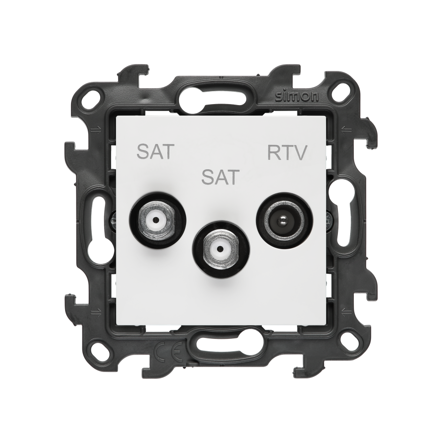 SAT-SAT-RTV double aerial socket, (module), Simon 24, IP20, white