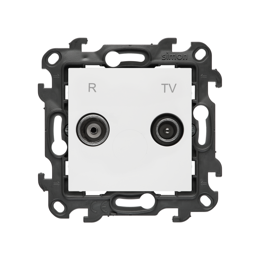RTV final aerial socket for pass-through socket, (module), Simon 24, IP20, white