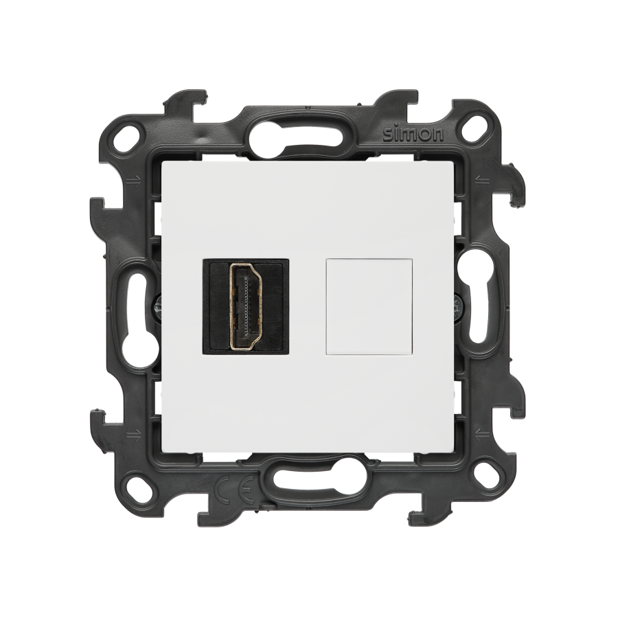 HDMI 2.1 single socket, (module), Simon 24, IP20/IP44, HDMI Standard: HDMI 2.1, white