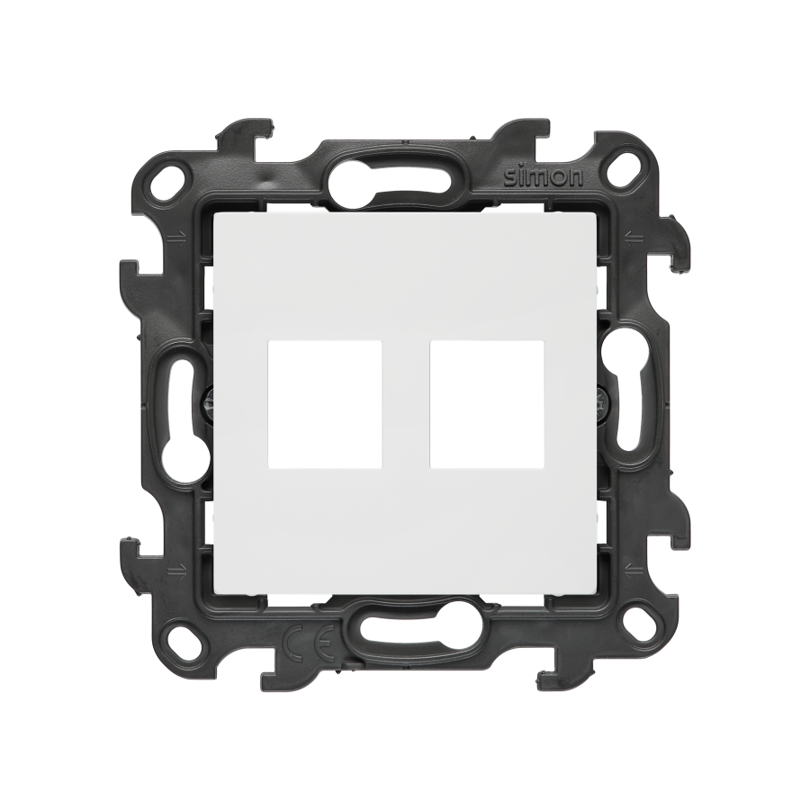 Double Keystone flat IT/telephone socket cover, (cover), Simon 24, IP20/IP44, white