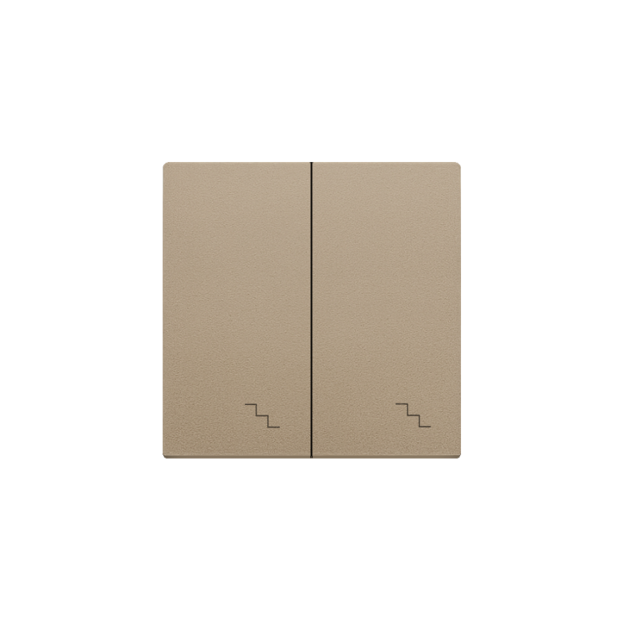 Buttons for the double switch with the "stairs" pictogram, (rocker), Simon 24, IP20, champagne matt
