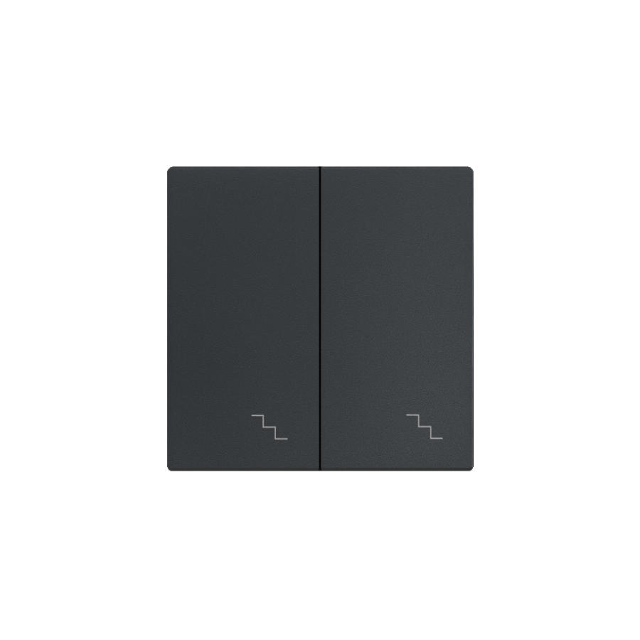 Buttons for the double switch with the "stairs" pictogram, (rocker), Simon 24, IP20, graphite mat