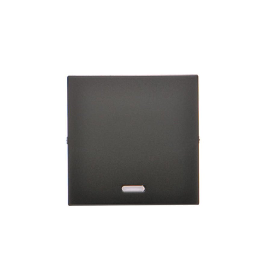 Simon 10 single button with light indicator box for switches and push buttons, black matt