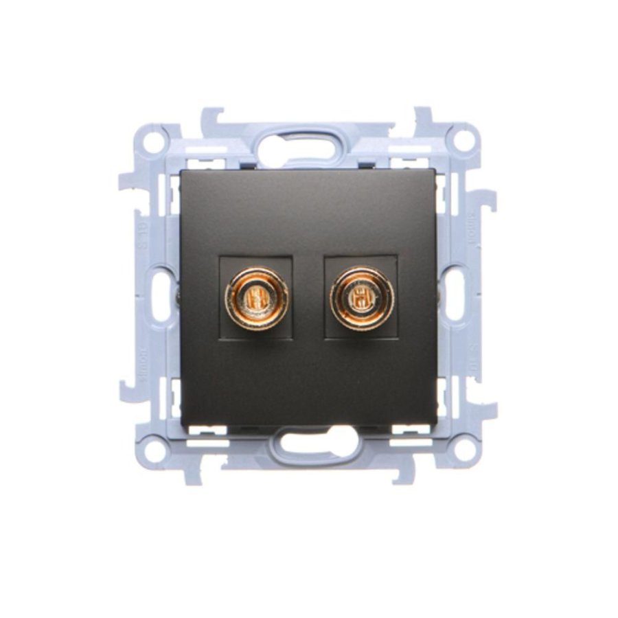 Simon 10 loudspeaker socket, black matt