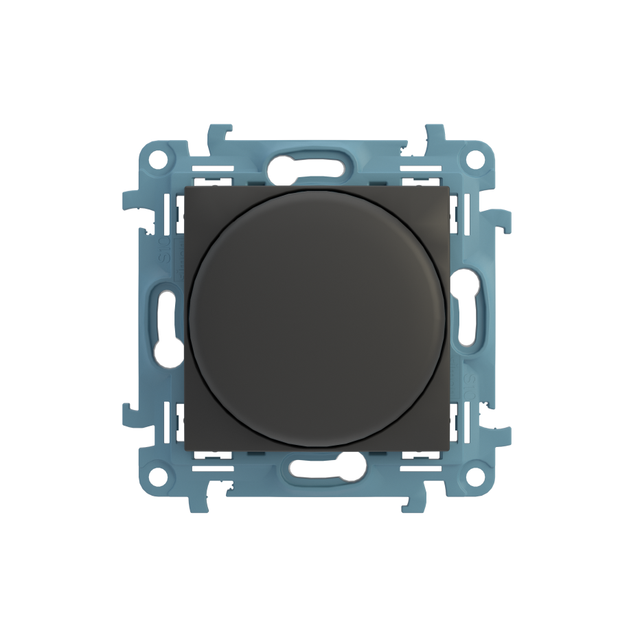 Simon 10 dimmer for dimmable LED's, rotary-push, 1 pole, black matt