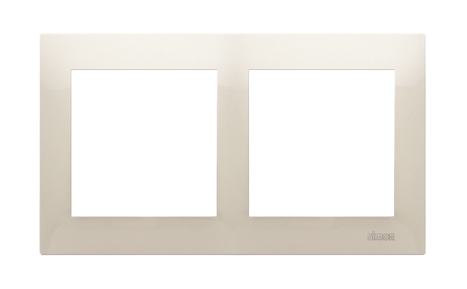 Simon 54 Premium double frame for plasterboard boxes, cream white/electro white