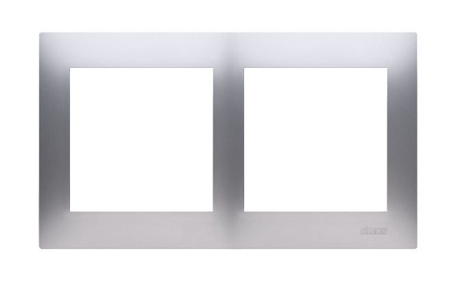 Simon 54 Premium double frame for plasterboard boxes, silver matt, metalic