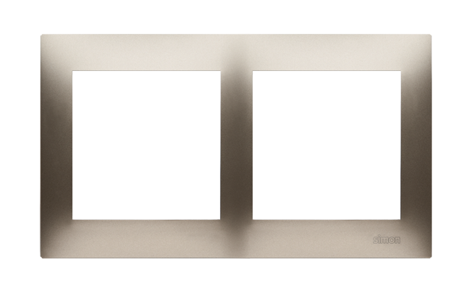 Simon 54 Premium double frame for plasterboard boxes, gold matt, metalic