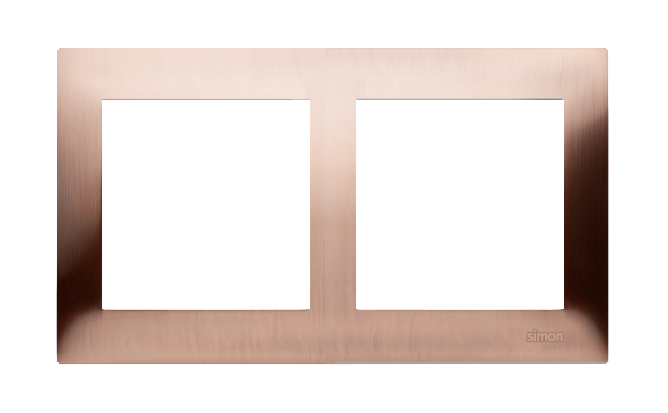 Simon 54 Premium double frame, metal, rustic cooper, metallic