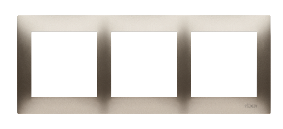 Simon 54 Premium triple frame, gold matt, metalic