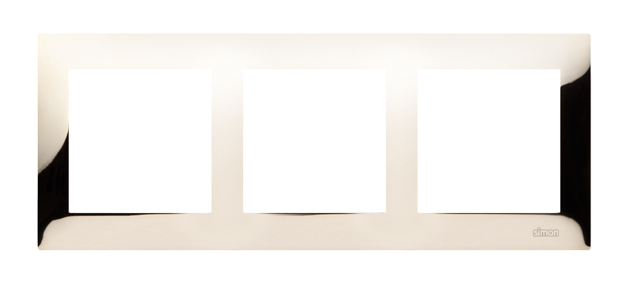 Simon 54 Premium triple frame, metal, gold, metallic