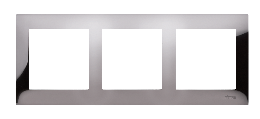 Simon 54 Premium triple frame, metal, dark steel, metallic