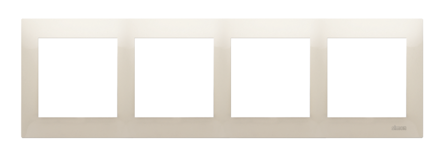 Simon 54 Premium quadruple frame, cream white/electro white
