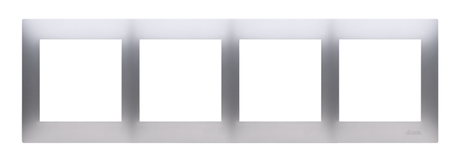 Simon 54 Premium quadruple frame, silver matt, metalic