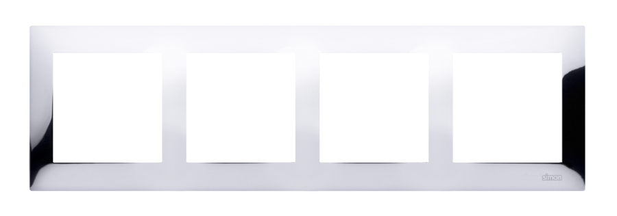 Simon 54 Premium quadruple frame, metal, chrome, metallic