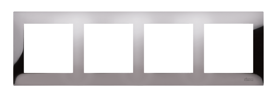 Simon 54 Premium quadruple frame, metal, dark steel, metallic