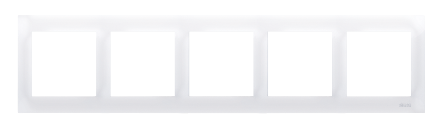 Simon 54 Premium 5 gang frame, white
