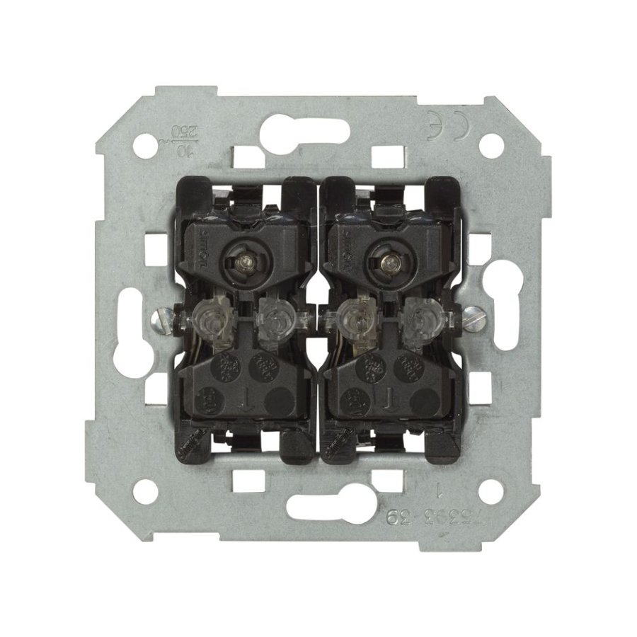 Simon 82 illuminated switch double / double two-way, 10AX