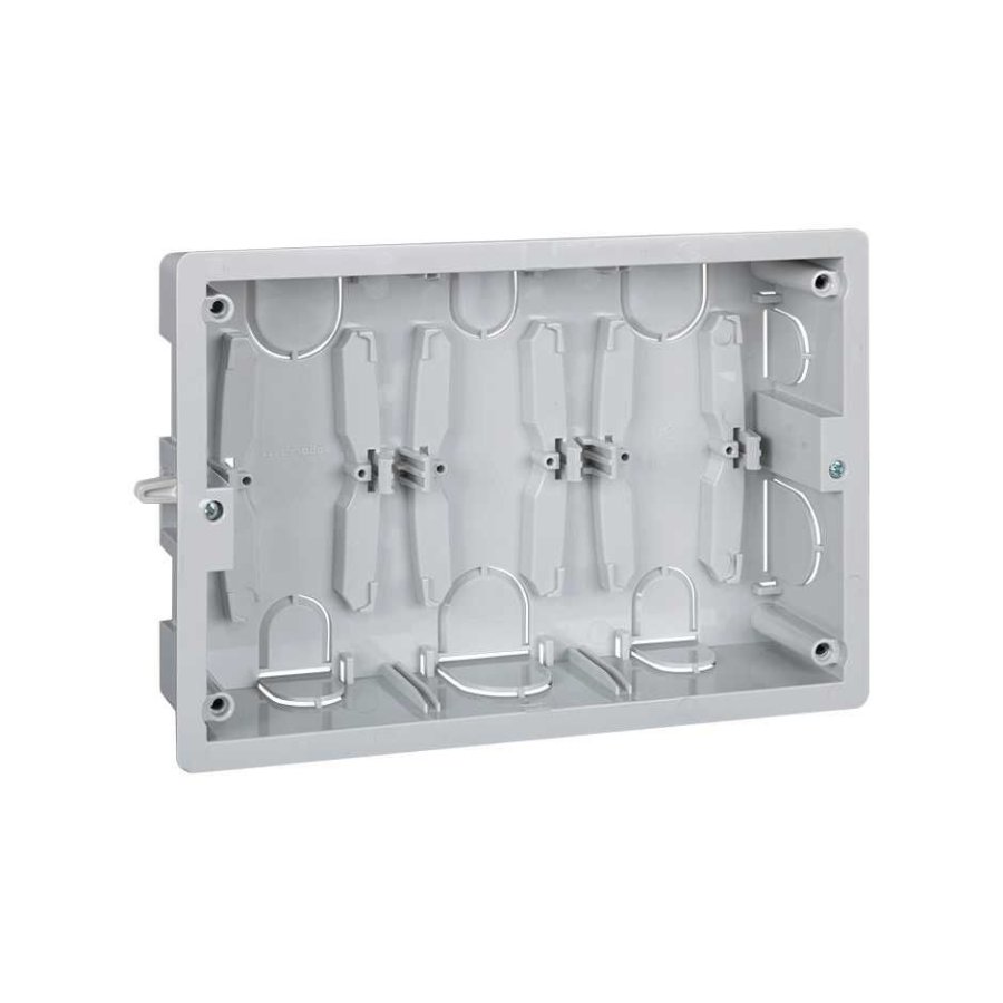 Flush mounted box, CIMA PRO, 6×K45, grey