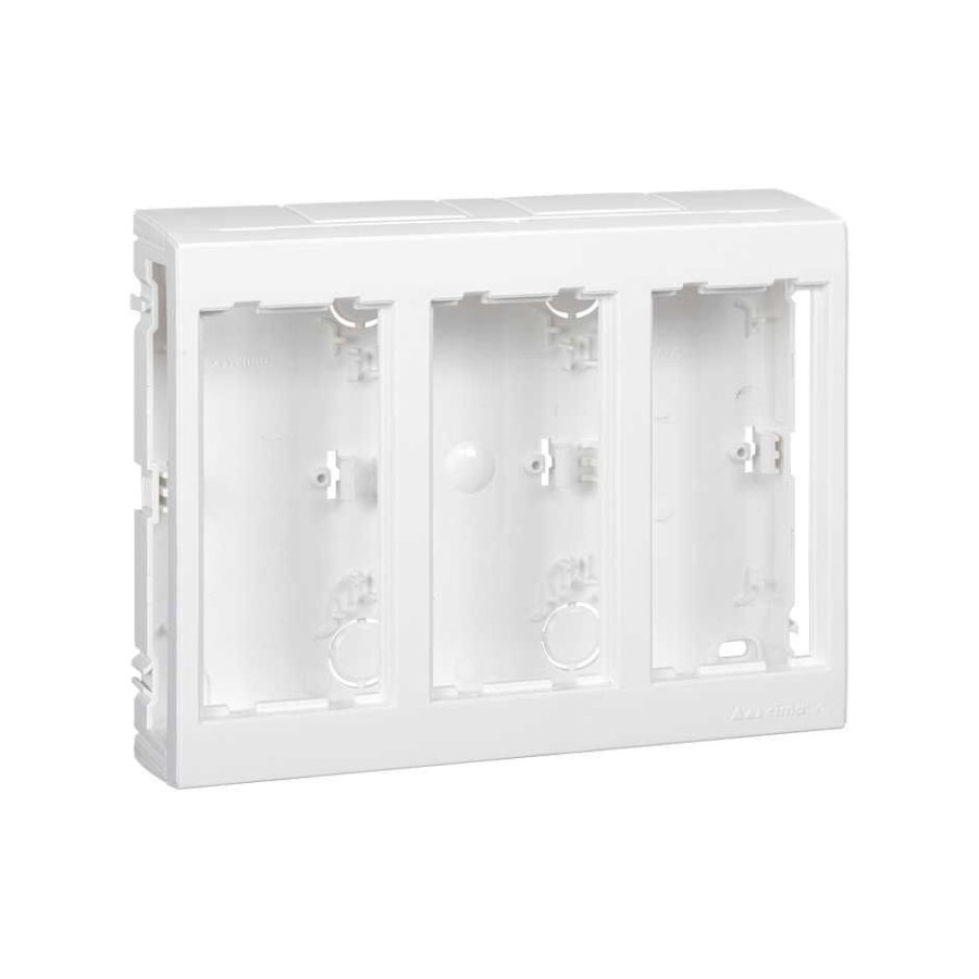 Ant sienos montuojama dėžutė, be šoninių dangtelių, CIMA PRO, 6×K45, gryna balta (Pure white)