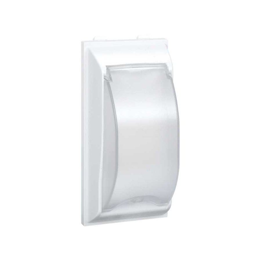 Plate with lid, CIMA, for SBC, SBM, SF for 2-pole equipment, 108×52mm, pure white