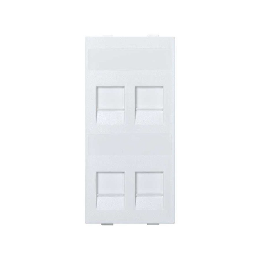 IT/telephone plague, CIMA, Keystone, quadruple Flat Universal With covers, 108×52mm, pure white